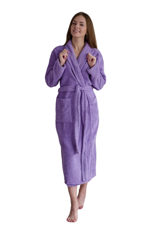фото Халат женский bio-textiles hmw фиолетовый 60-62 ru