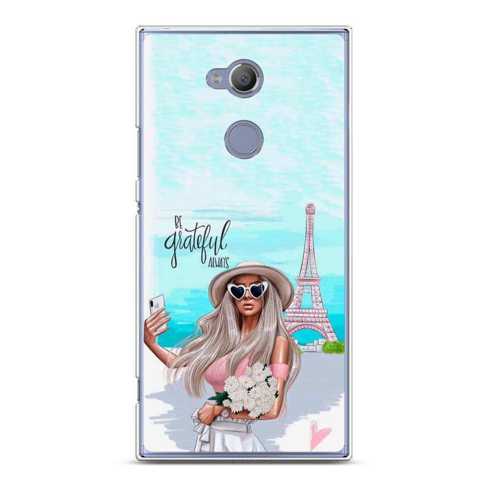 

Чехол для Sony Xperia XA2 Ultra "Селфи Париж", Голубой;бежевый, 53250-6