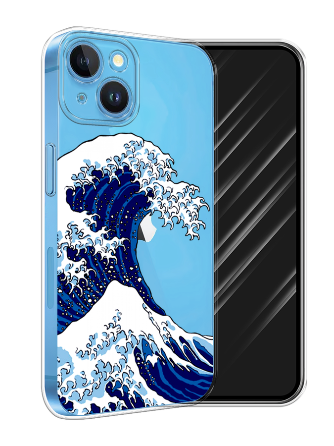 

Чехол Awog на Apple iPhone 15 "Волна в Канагаве", Синий;белый, 15550-1