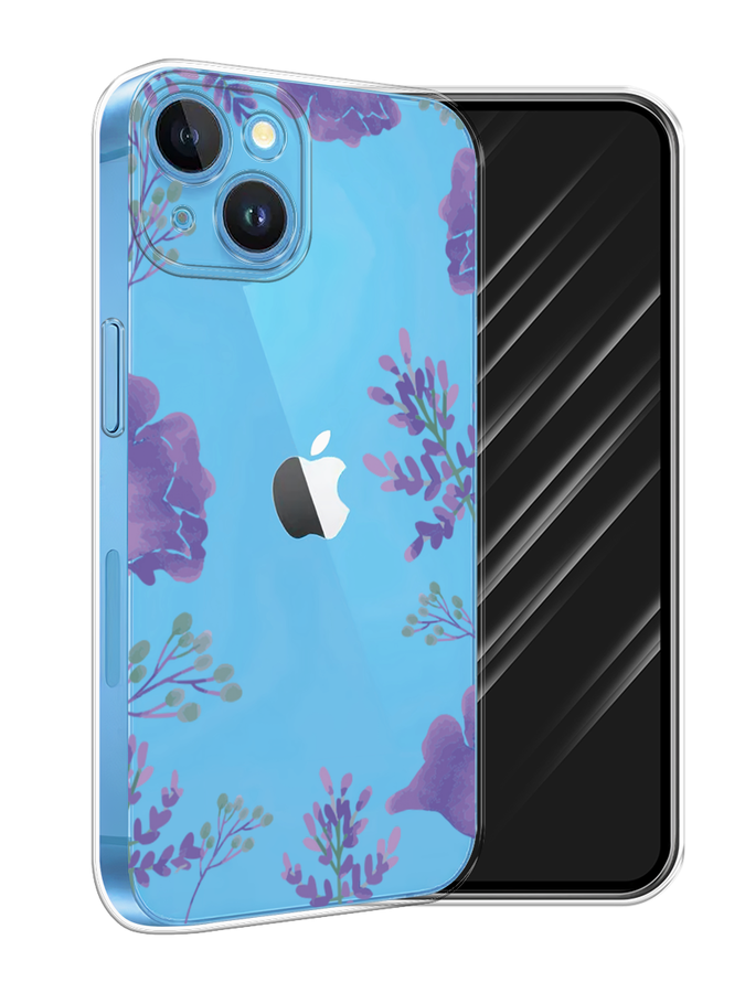 

Чехол Awog на Apple iPhone 15 "Сиреневая цветочная рамка", Прозрачный;фиолетовый, 15550-1