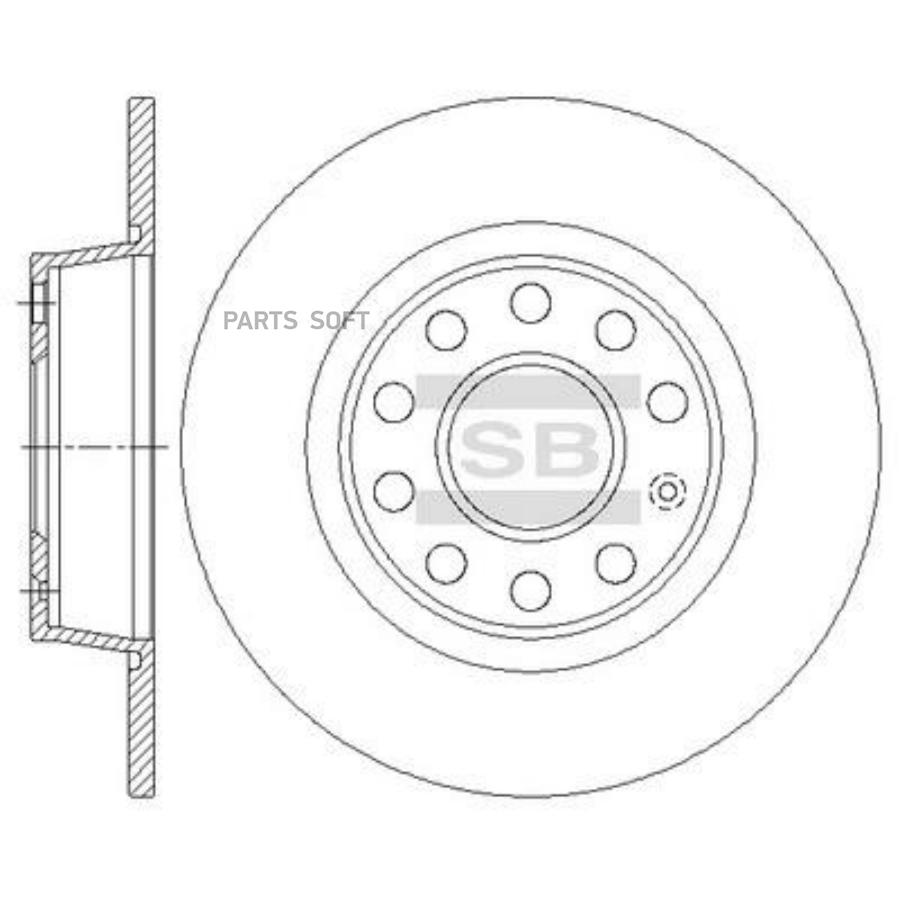 

SANGSIN BRAKE SD5411 Диск тормозной AUDI A3/SKODA OCTAVIA/YETI/VW GOLF VI/JETTA задний D 2