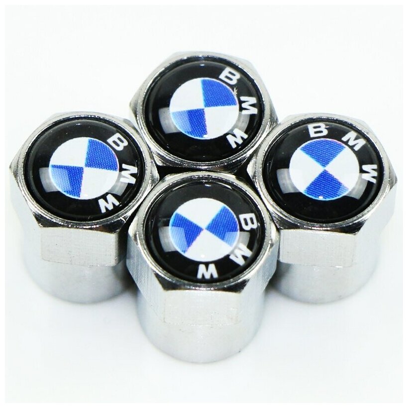 

Колпачки шестигранные на ниппель "BMW" (БМВ) Комплект из 4 штук, 002chrom