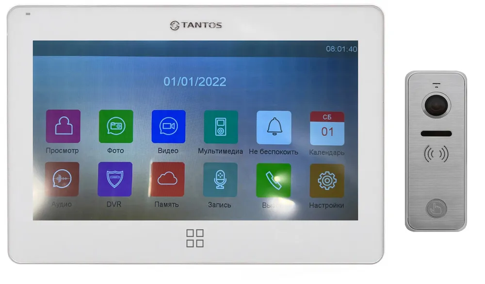 Комплект видеодомофона Tantos Stark HD (белый) и iPanel 2 HD + (Metal)