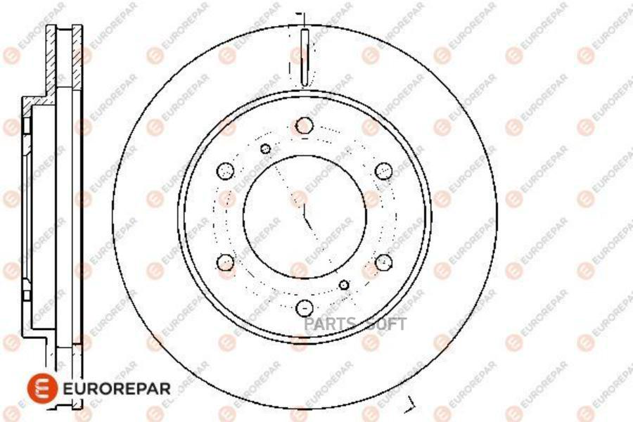 EUROREPAR 1667855280 Диск тормозной MITSUBISHI L200 2.5DI-D 06 , front, D=294 x 28 1шт