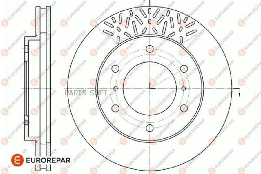 

EUROREPAR 1667856680 Диск тормозной MITSUBISHI PAJERO 00- R16 передний 1шт