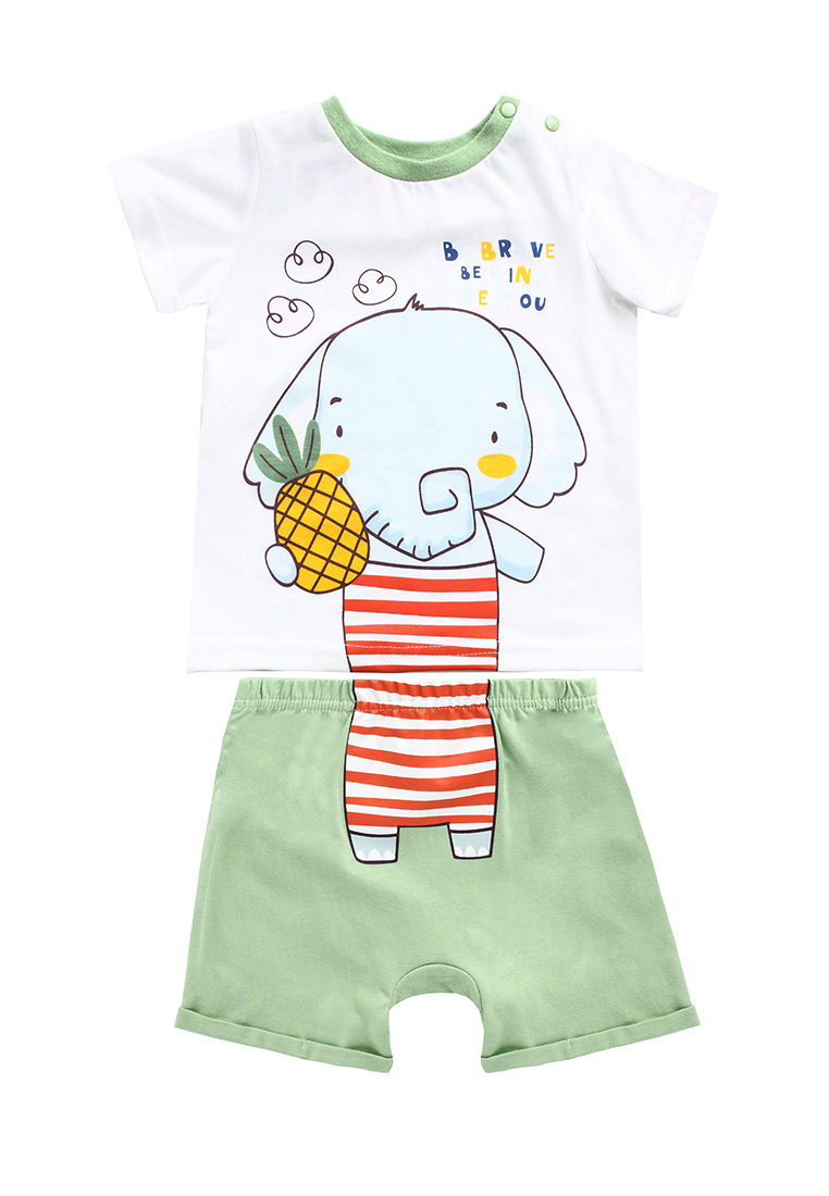 

Комплект одежды Kari baby SS22B11900810 цв. белый, зеленый р. 74, SS22B11900810