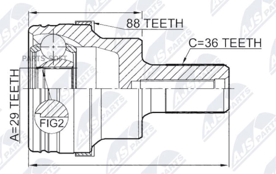 

NPZFR046 ШРУС наружный к-кт Ford Kuga 08-12, Volvo S60 10>/S80 07-16/V60