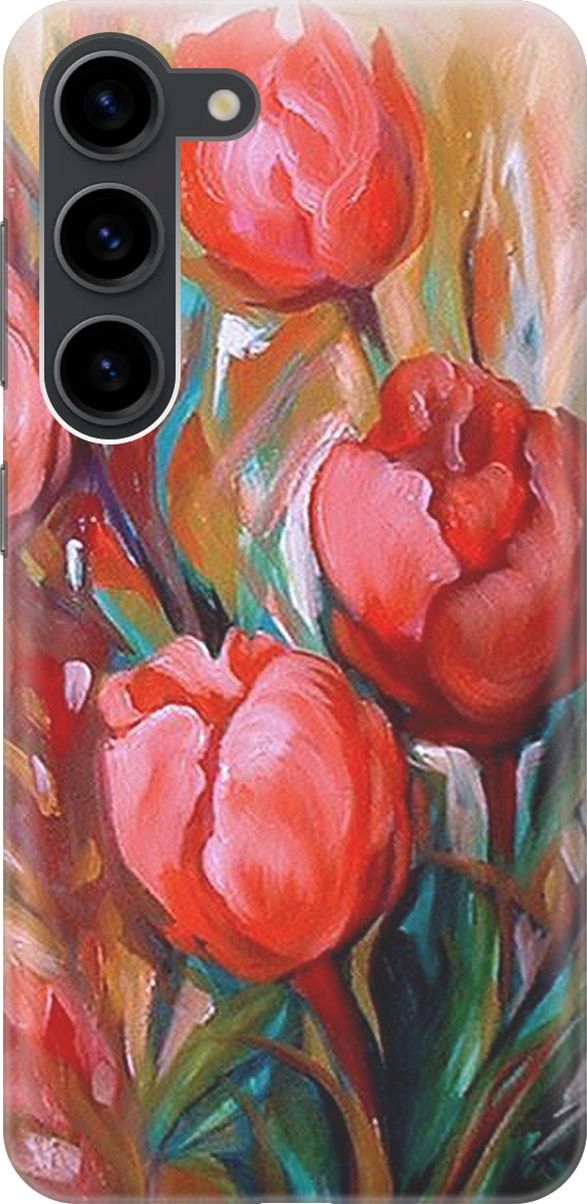 

Силиконовый чехол на Samsung Galaxy S23 с принтом "Тюльпаны", Зеленый;красный, 158297