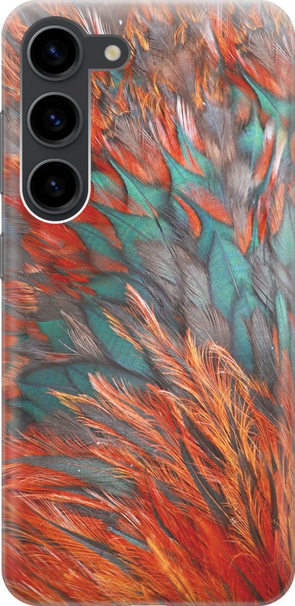 

Силиконовый чехол на Samsung Galaxy S23 с принтом "Разноцветные перья", Желтый;зеленый, 158298