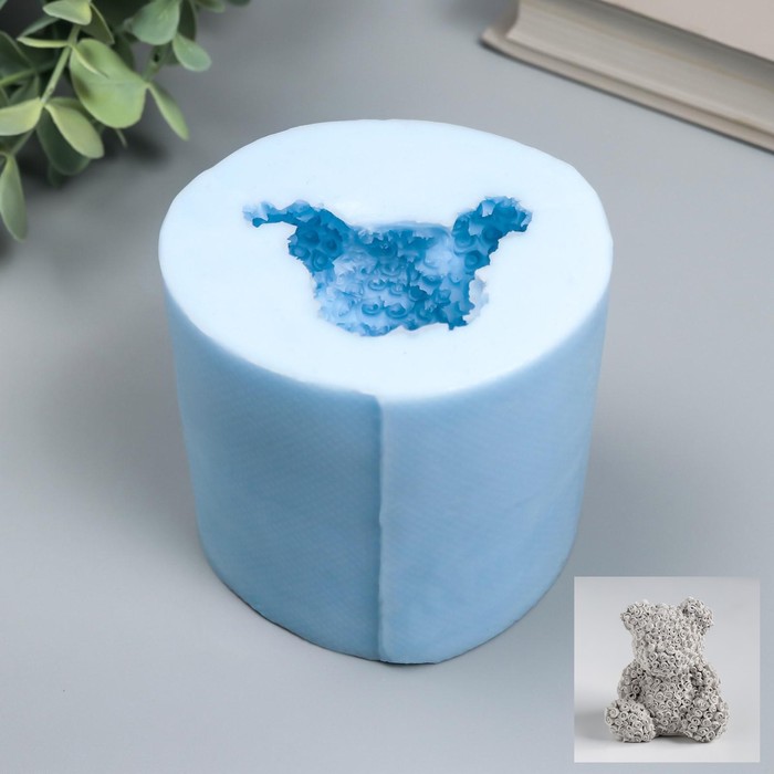 

Молд "Мишка из роз" 7,х5,3х8 см МИКС, Белый