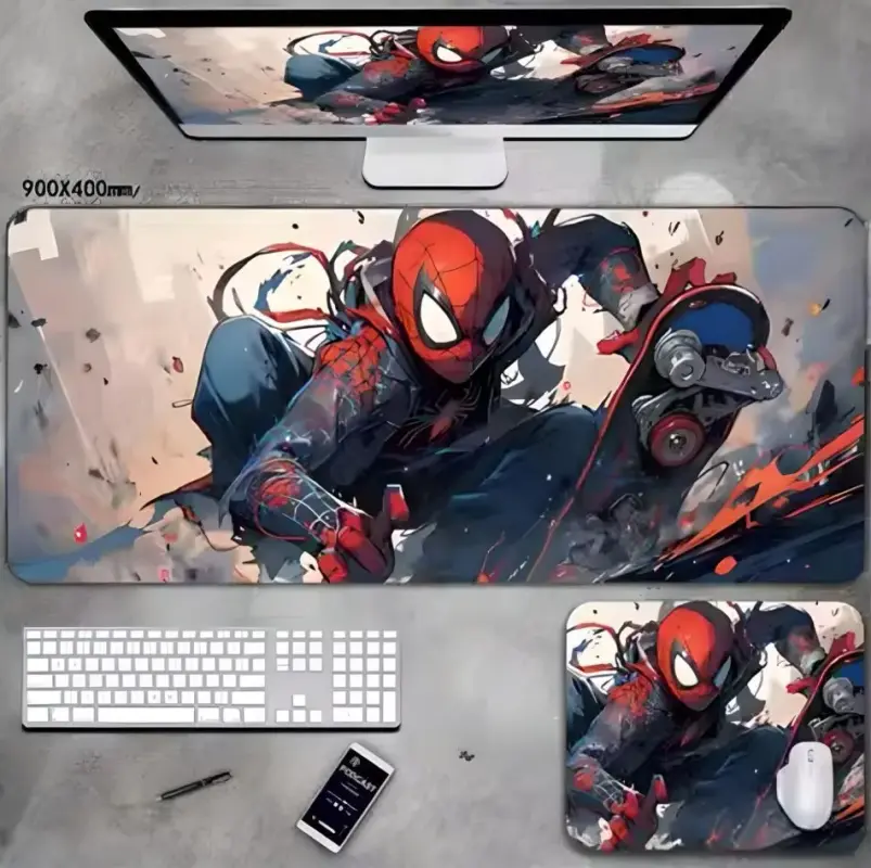 

Игровой коврик для мыши и клавиатуры NoBrand Spiderman-18 (ART-87), Разноцветный, Spiderman-18