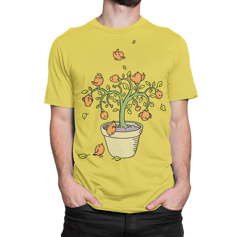 

Футболка мужская Dream Shirts Растение с птичками желтая 3XL, Желтый, Растение с птичками