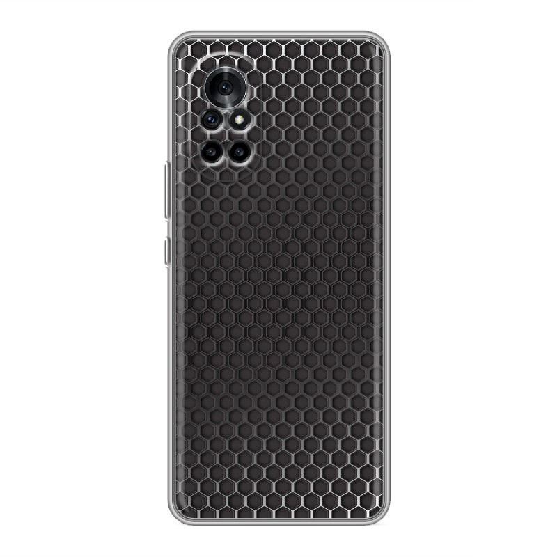 фото Дизайнерский силиконовый чехол для huawei nova 8 металл соты 100gadgets