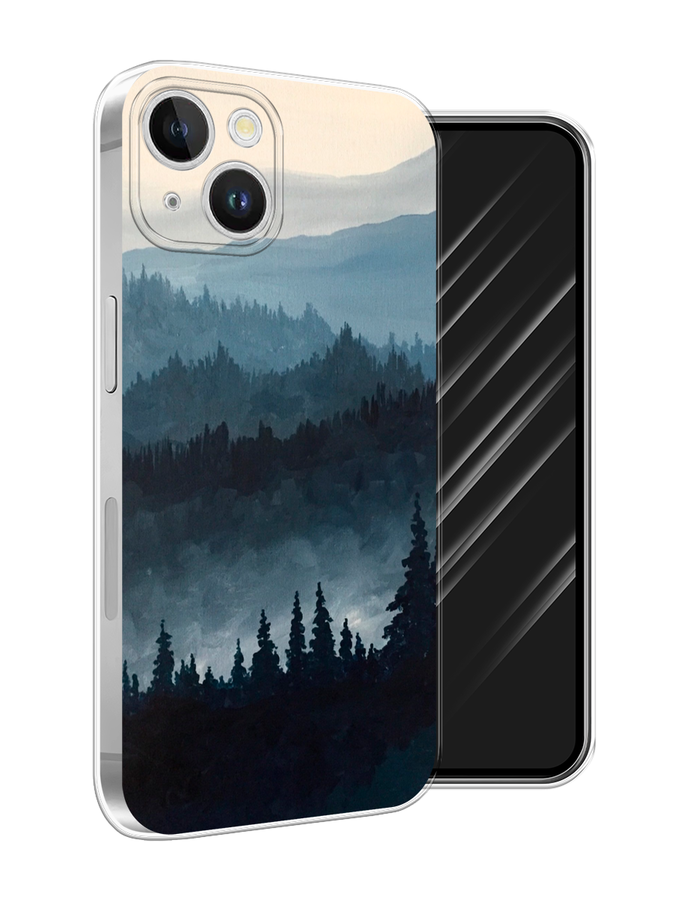 

Чехол Awog на Apple iPhone 15 Plus "Туманные горы", Бежевый;серый;черный, 15650-1