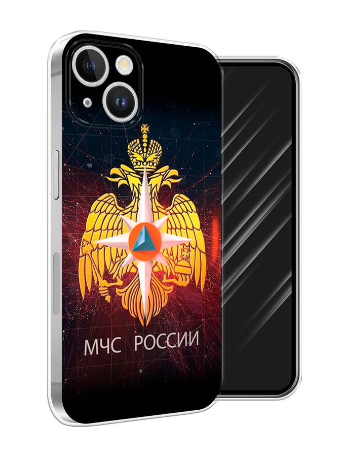 

Чехол Awog на Apple iPhone 15 Plus "МЧС России", Черный;желтый;красный, 15650-1
