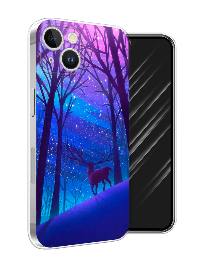 

Чехол Awog на Apple iPhone 15 Plus "Северный олень", Фиолетовый;голубой;синий, 15650-1
