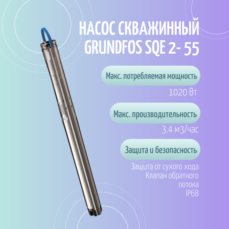 Дренажный насос Grundfos SQE 2-55 (1x200-240 В)