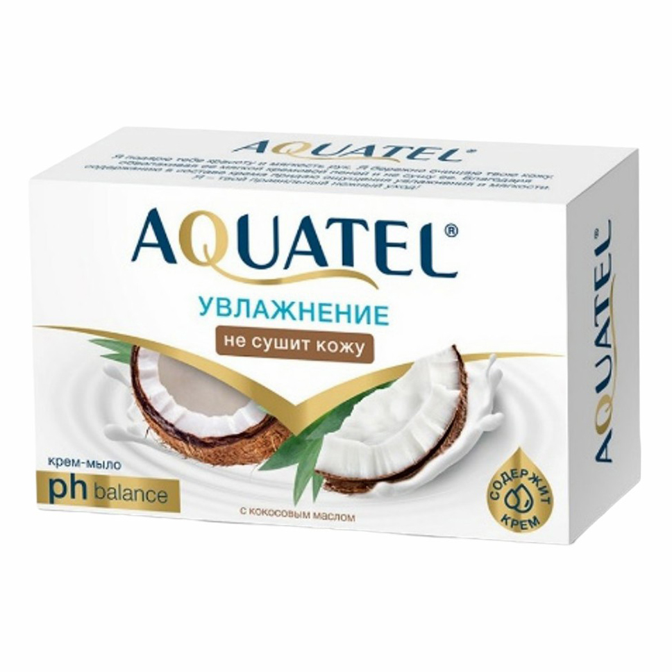 фото Крем-мыло туалетное aquatel кокосовое молочко 90 г