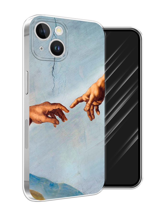 

Чехол Awog на Apple iPhone 15 Plus "Сотворение Адама", Голубой;коричневый;серый, 15650-1