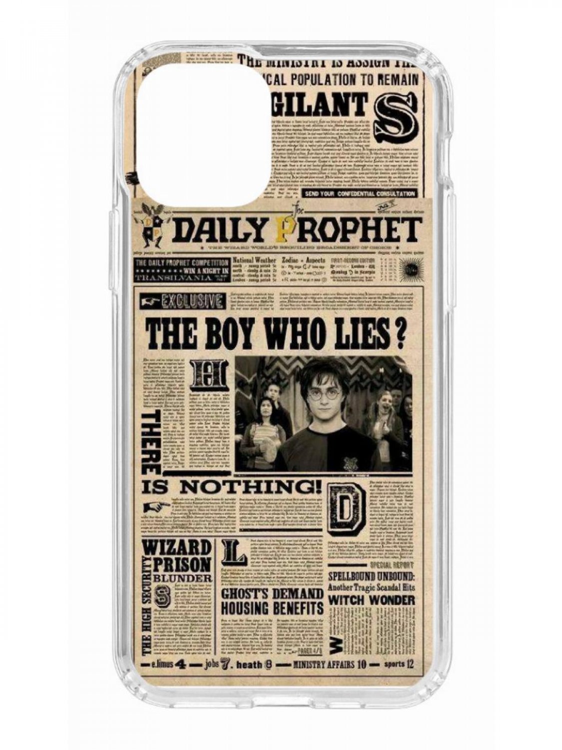 фото Противоударный чехол для iphone 11 pro kruche print potter прозрачный с рисунком кruче