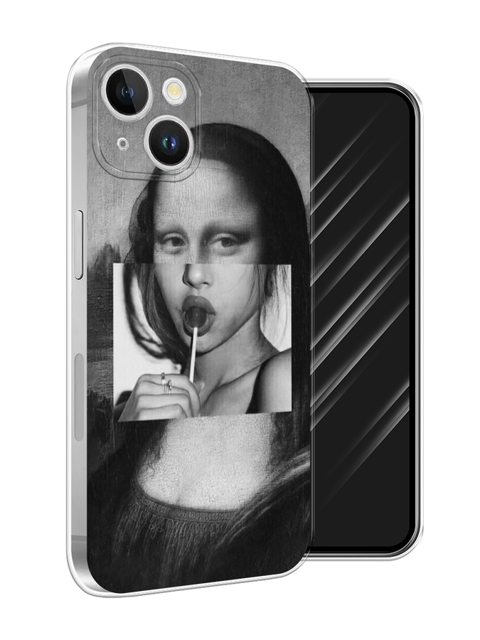 

Чехол Awog на Apple iPhone 15 Plus "Mona Lisa sucking lollipop", Серый, 15650-1