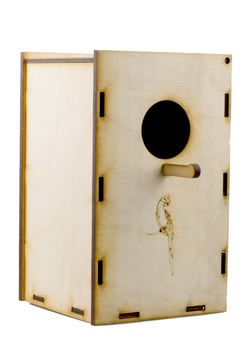 Домик для птиц деревянный ВАКА Вертикальный декоративный, 14х14х23 см