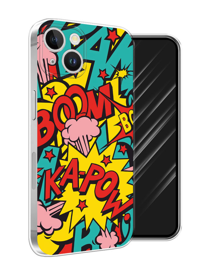 

Чехол Awog на Apple iPhone 15 Plus "Постер pop art", Бирюзовый;желтый;красный, 15650-1