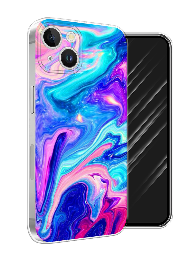 

Чехол Awog на Apple iPhone 15 Plus "Потеки краски", Розовый, 15650-1