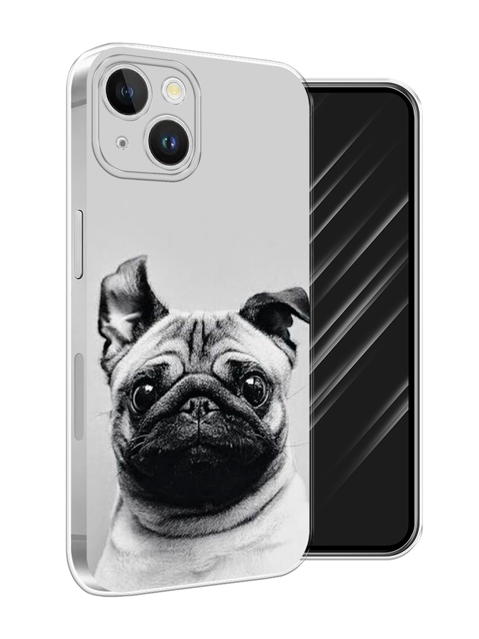 

Чехол Awog на Apple iPhone 15 Plus "Ушастый мопс", Серый, 15650-1