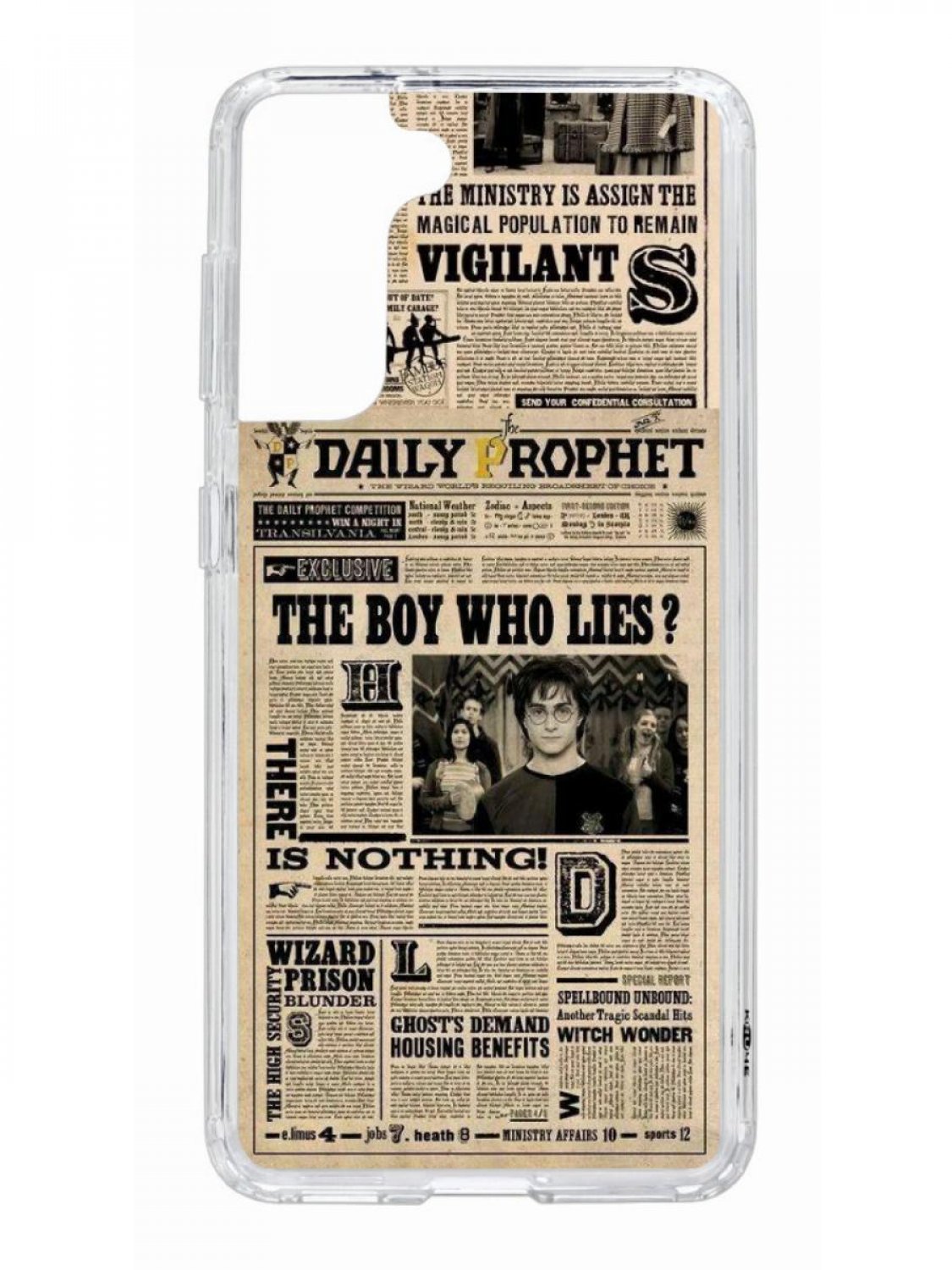 Противоударный чехол для Samsung Galaxy S21 Kruche Print Potter прозрачный с рисунком