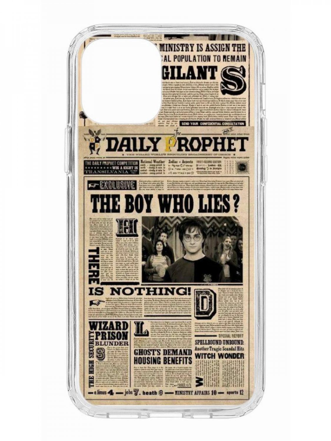 Противоударный чехол для iPhone 12 Kruche Print MagSafe Potter прозрачный с рисунком