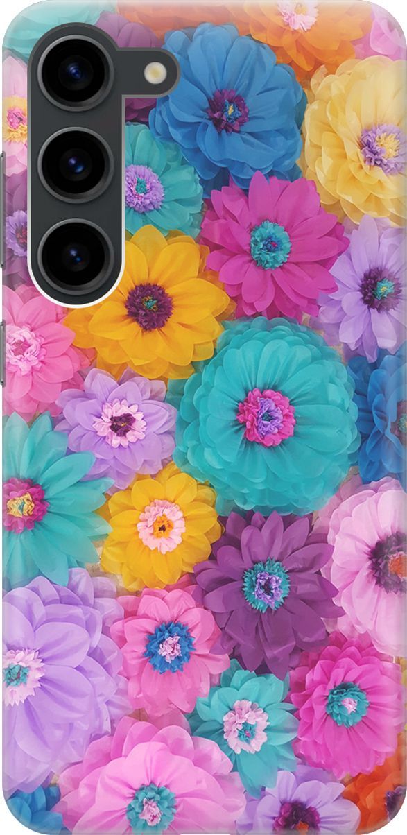 

Силиконовый чехол на Samsung Galaxy S23 с принтом "Бумажные цветы", Желтый;зеленый, 158294