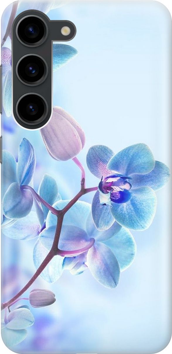 

Силиконовый чехол на Samsung Galaxy S23 с принтом "Синий цветок на синем", Голубой;синий, 158294