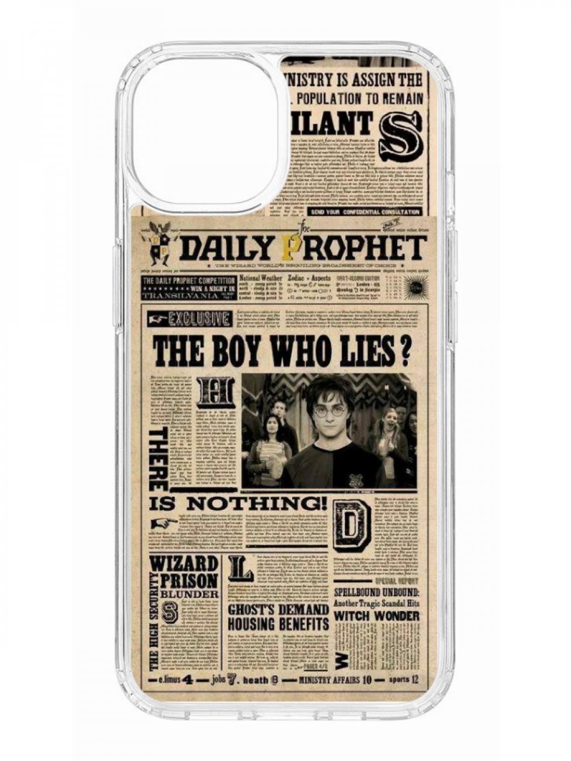 фото Противоударный чехол для iphone 13 kruche print potter прозрачный с рисунком кruче