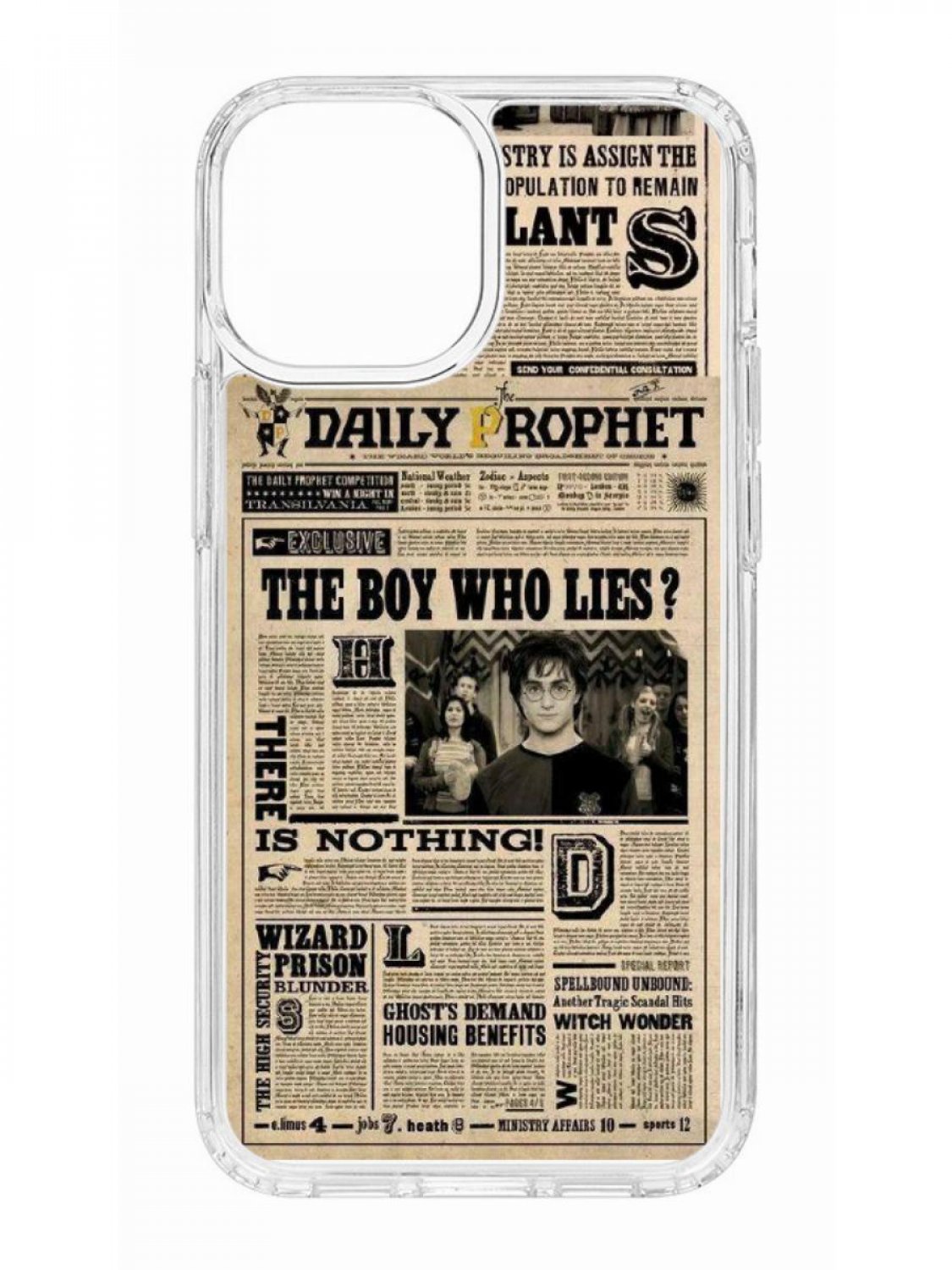 фото Противоударный чехол для iphone 13 mini kruche print potter прозрачный с рисунком кruче