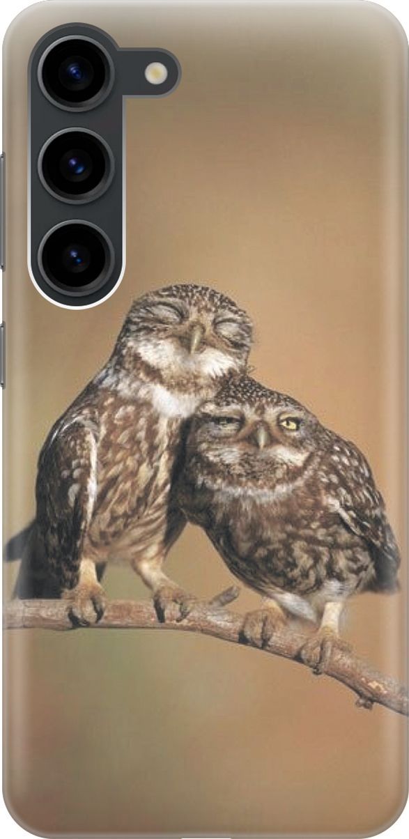 

Силиконовый чехол на Samsung Galaxy S23 с принтом "Пара совушек", Белый;коричневый, 158293