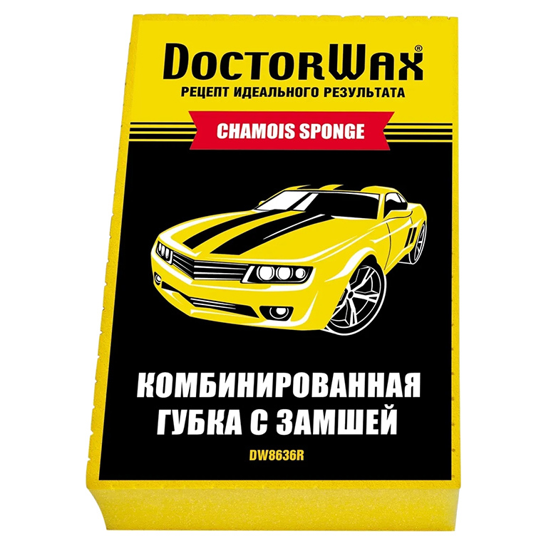 Губка комбинированная с замшей Doctor Wax