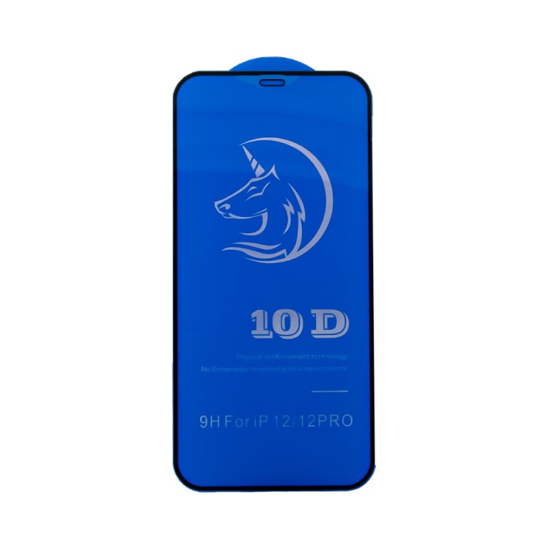 

Защитное стекло 10D для iPhone 12/12 Pro T. G. черное 0,33 мм (ударопрочное)