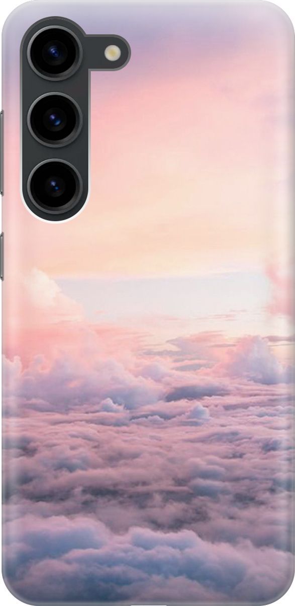 

Силиконовый чехол на Samsung Galaxy S23 с принтом "Высоко над облаками", Фиолетовый;розовый, 158296