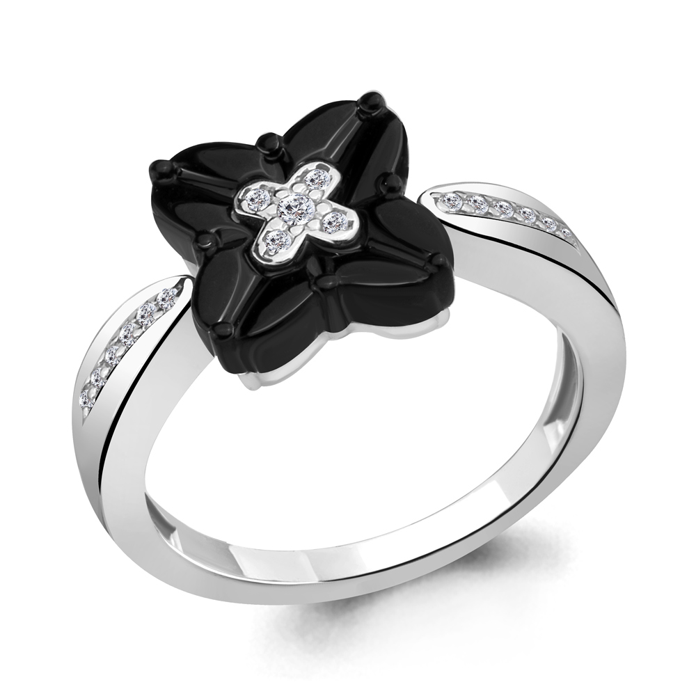 

Кольцо из серебра с керамикой р. 17 Aquamarine 68474А_925_р, 68474А_925_р