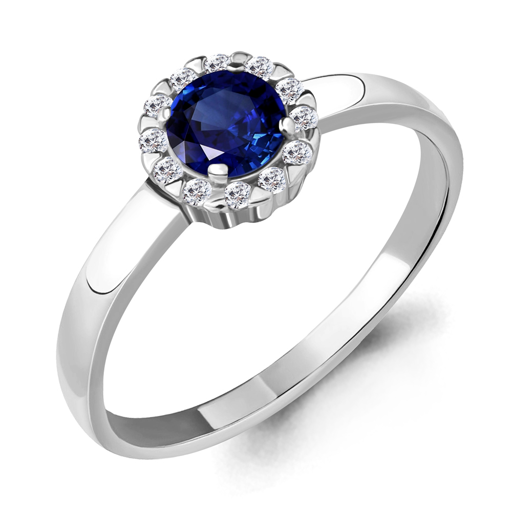 

Кольцо из серебра с сапфиром р. 19 Aquamarine 68475АБ_925_р, 68475АБ_925_р