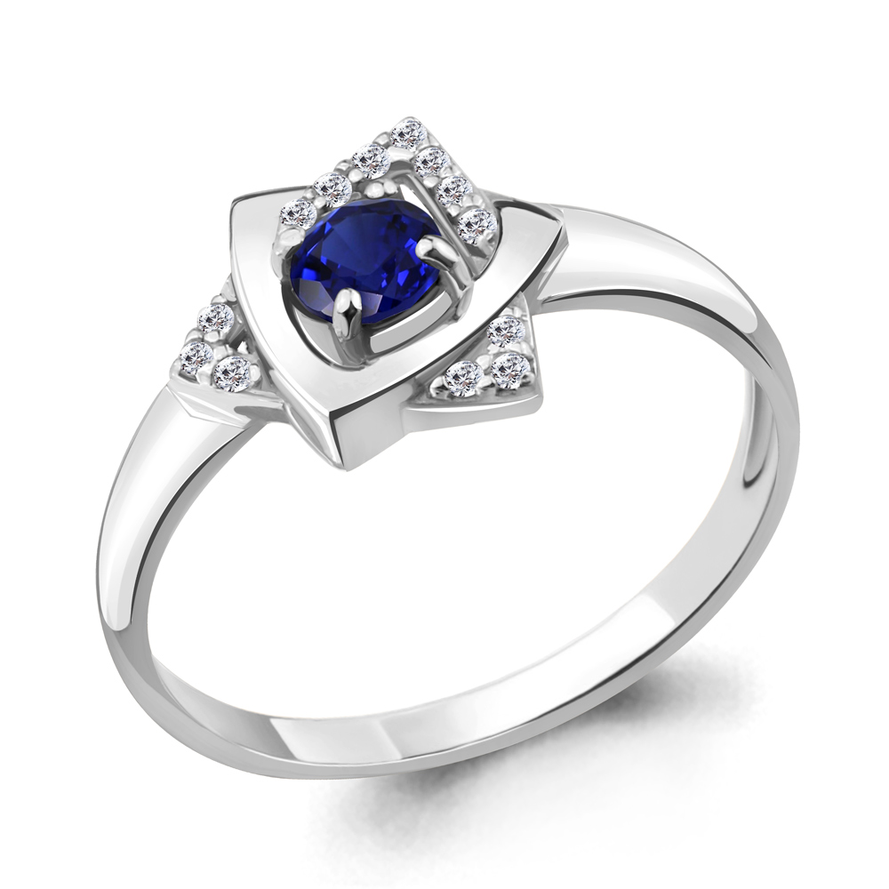 

Кольцо из серебра с сапфиром р. 16,5 Aquamarine 68484АБ_925_р, 68484АБ_925_р