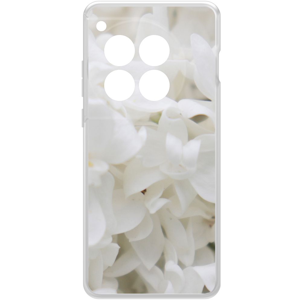 

Чехол-накладка Krutoff Clear Case Белые лилии для OnePlus 12, Прозрачный