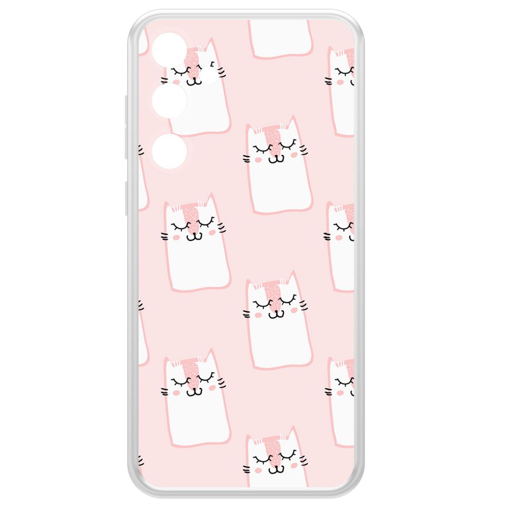 

Чехол-накладка Krutoff Clear Case Котики паттерн для Samsung Galaxy A35 5G (A356), Прозрачный