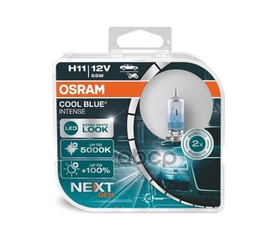 

Лампа 12V H11 55W PGJ19-2 5000K OSRAM COOL BLUE INTENSE 2 шт. DUOBOX 64211CBN-HCB OSRAM 64