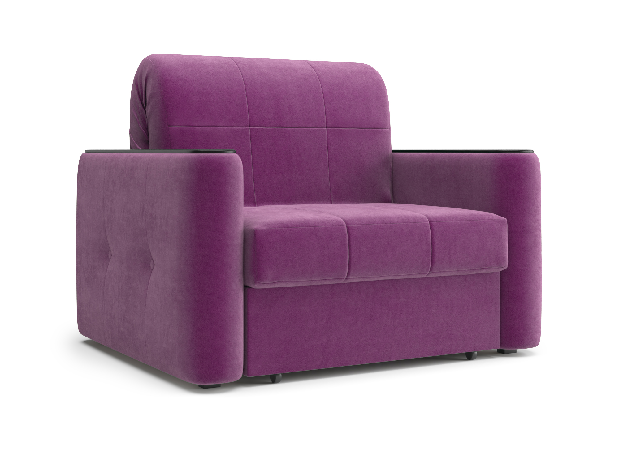Кресло Ницца 0,8 Velutto 15 фиолетовый/накладка венге