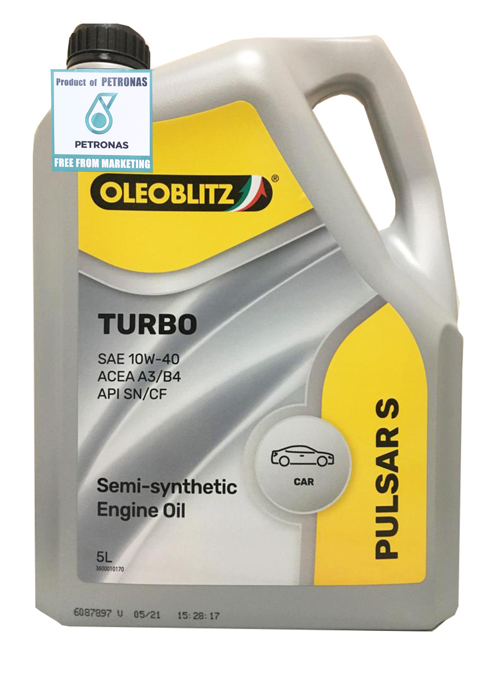 фото Моторное масло petronas oleoblitz pulsar s turbo 10w-40, полусинт. масло, 4/5 л, acea a3/