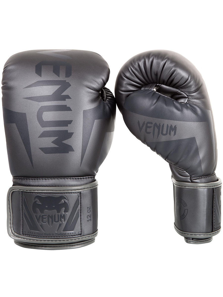 

Перчатки боксерские Venum Elite Grey/Grey (16 унций), Черный