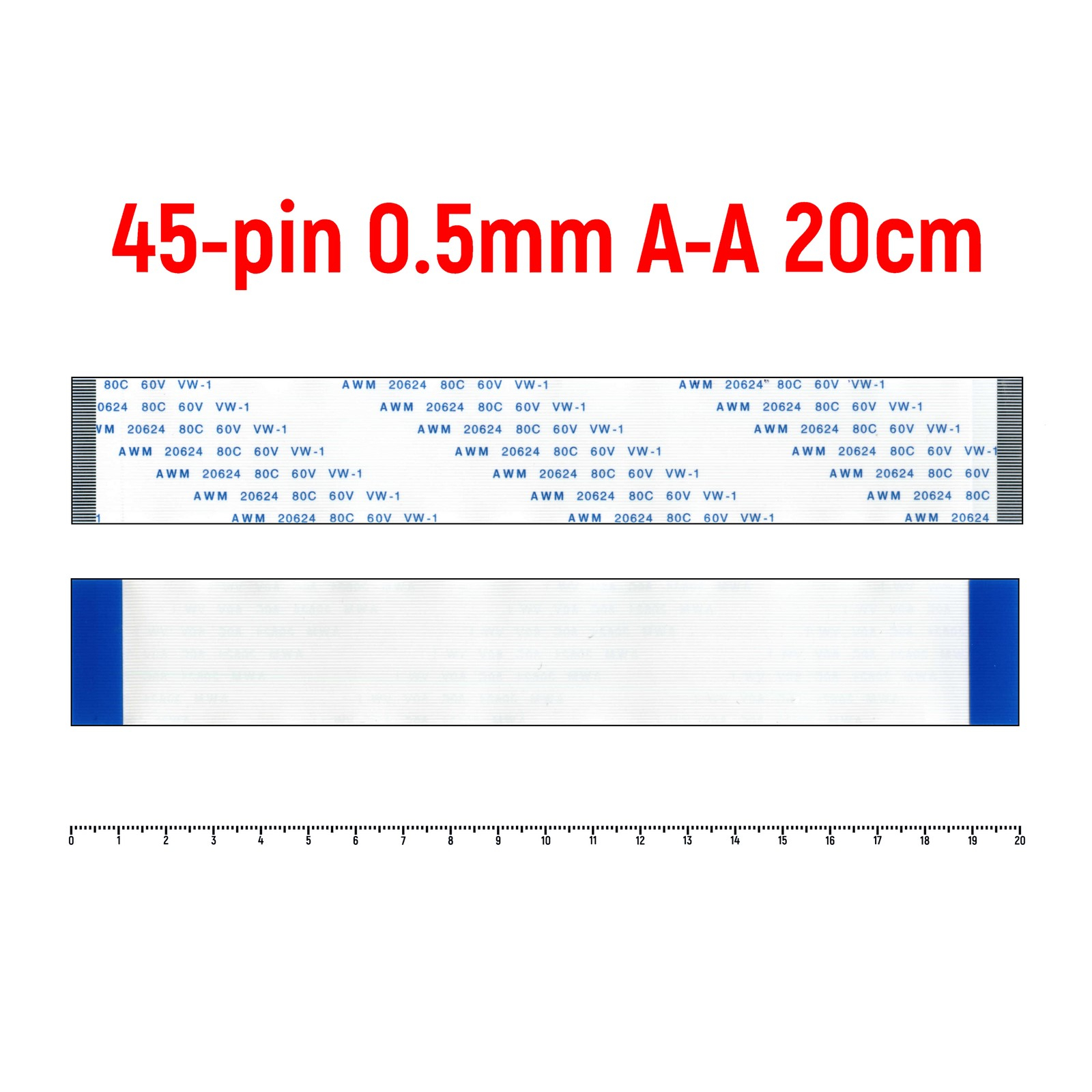 

Шлейф FFC 45-pin Шаг 0.5mm Длина 20cm