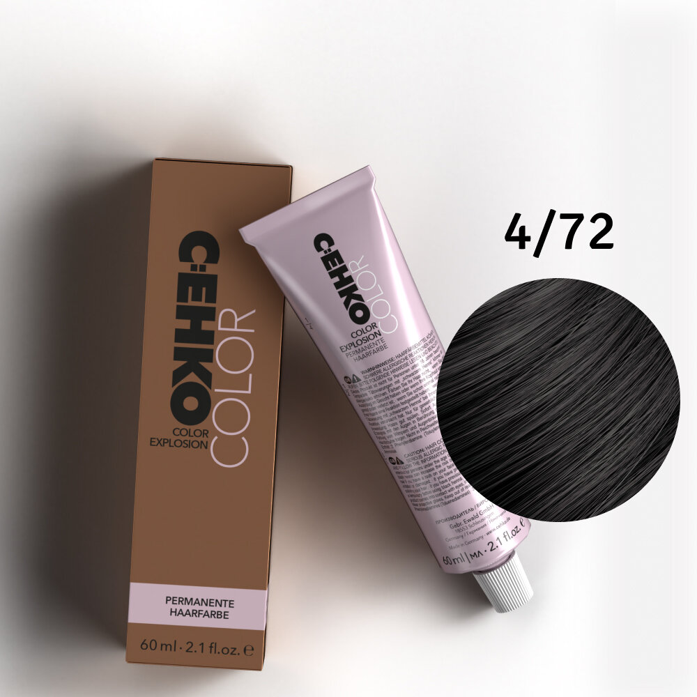 Крем-краска для волос Color Explosion, 4/72 Средний каштан коричнево-пепельный пероксан 6% peroxan 389116 60 мл